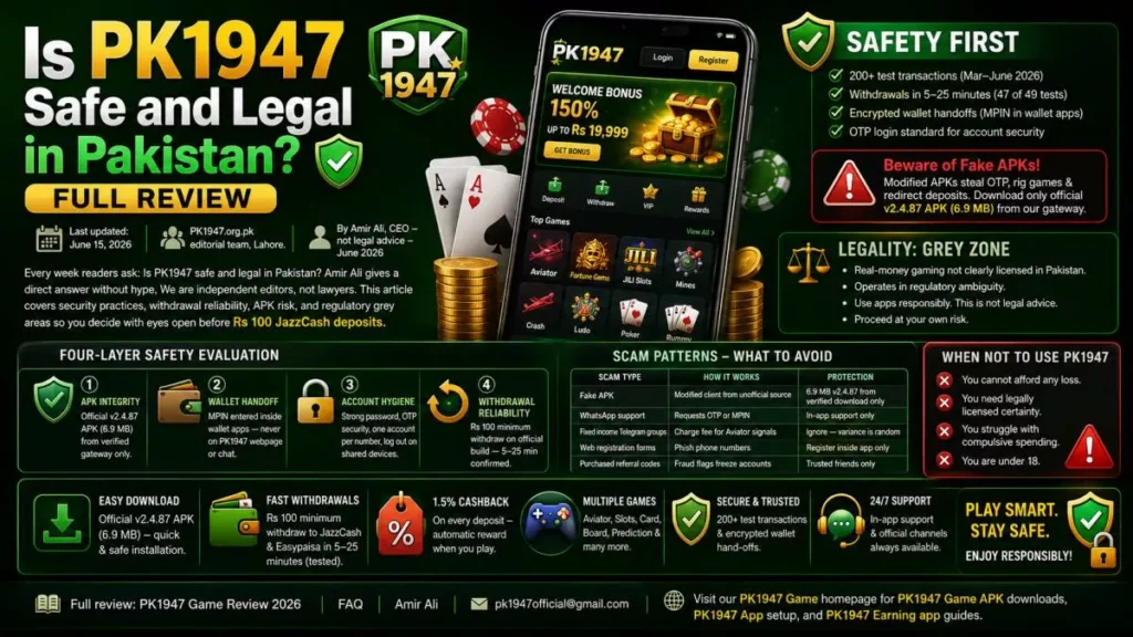 Is PK1947 safe and legal in Pakistan